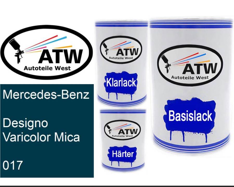 Mercedes-Benz, Designo Varicolor Mica, 017: 500ml Lackdose + 500ml Klarlack + 250ml Härter - Set, von ATW Autoteile West.